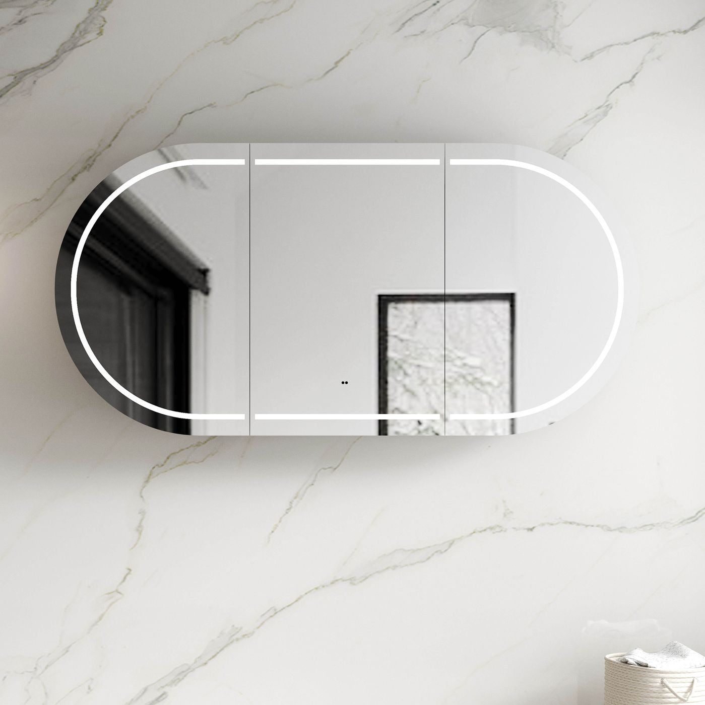 OTTI BONDI MATTE WHITE LED SHAVING CABINET 1800X900MM