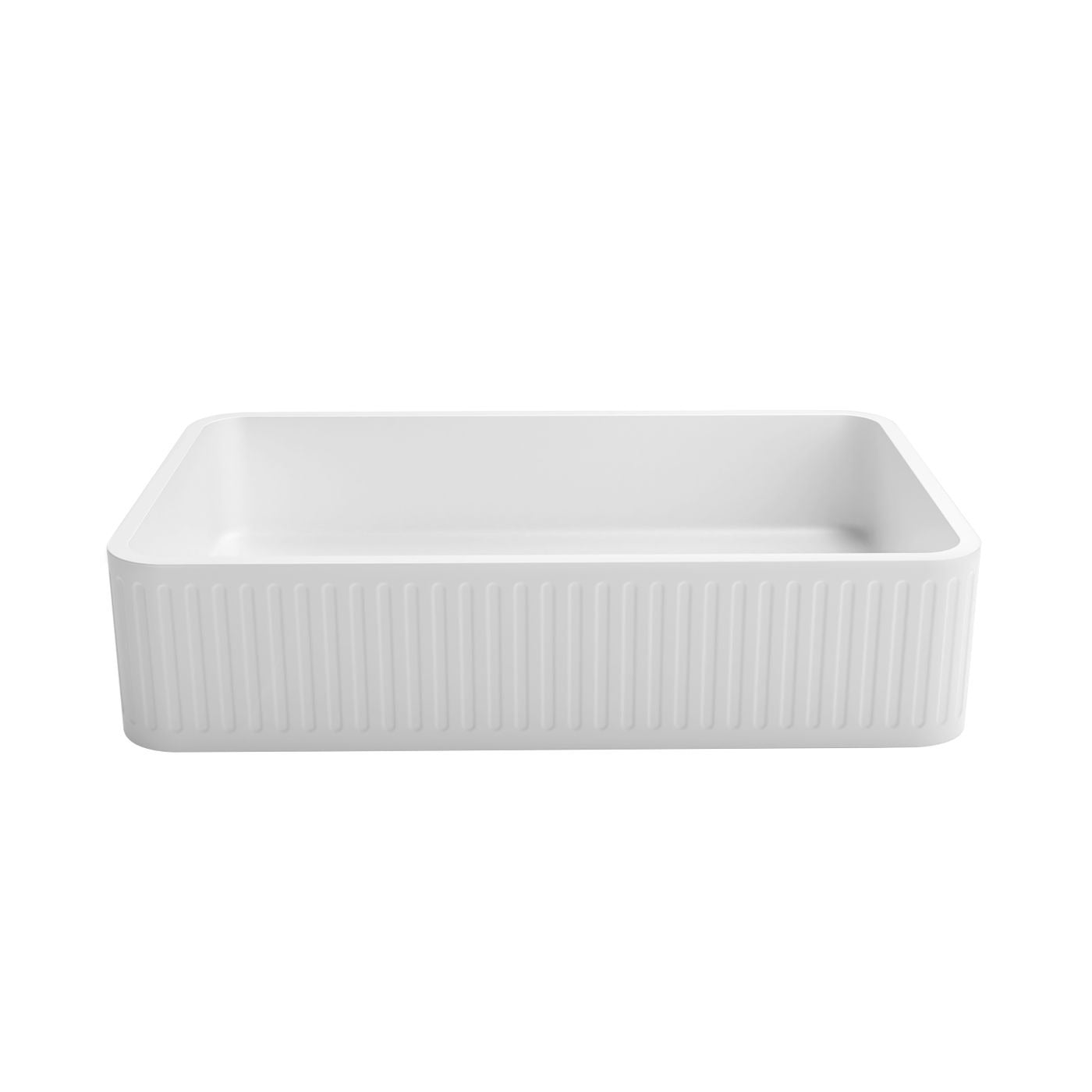 OTTI HUDSON SQUARE ABOVE COUNTER CONCRETE WHITE BASIN 520MM