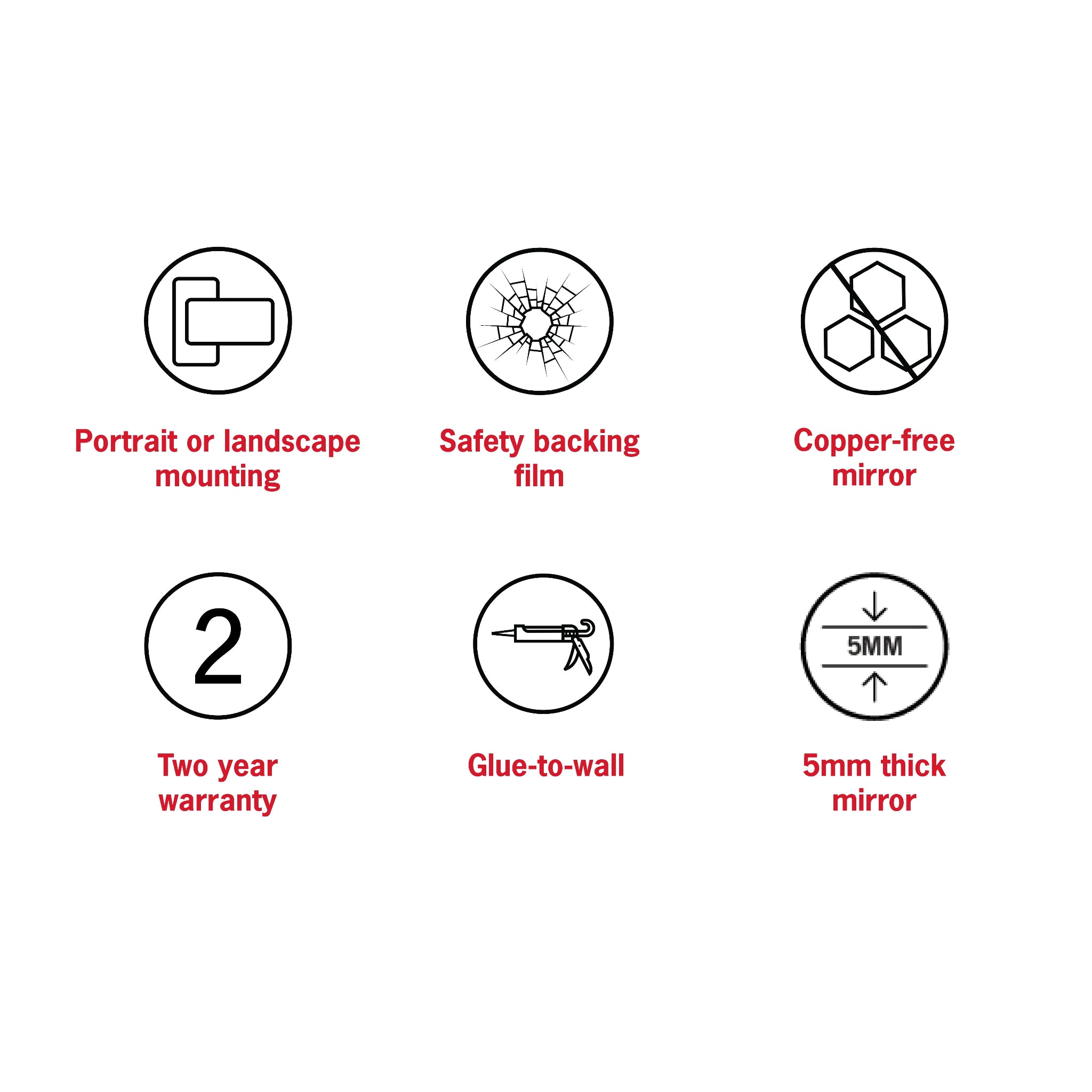 THERMOGROUP ABLAZE RECTANGLE POLISHED EDGE MIRROR 600X750MM