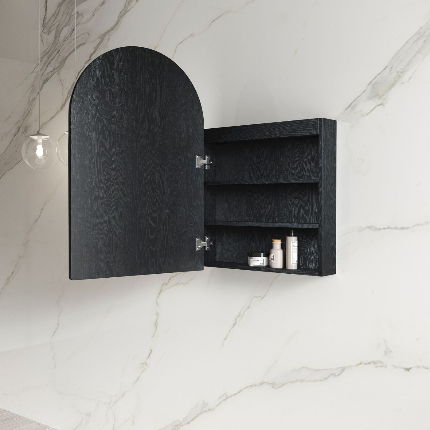 OTTI ARCHIE BLACK OAK LED SHAVING CABINET 600X900MM