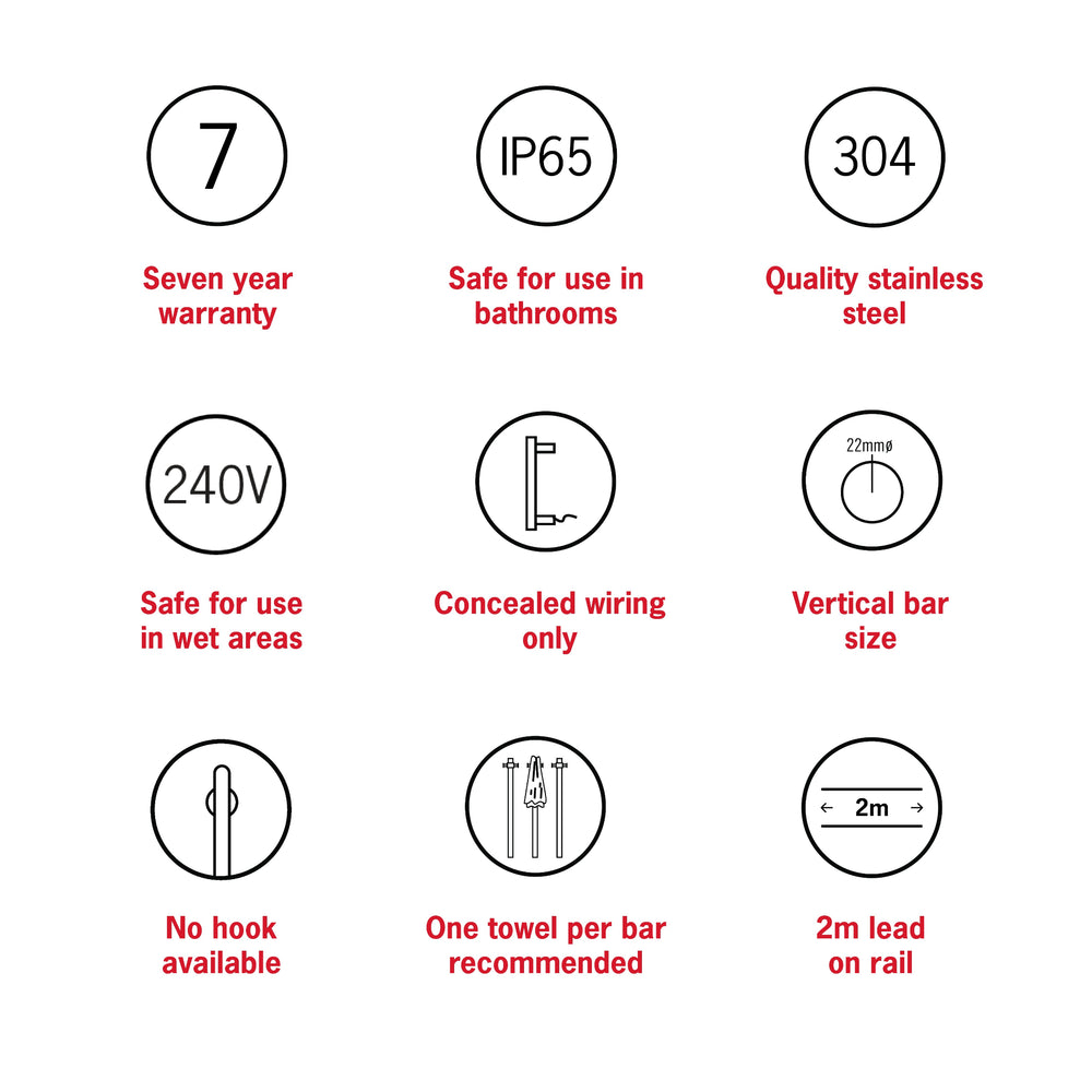 THERMOGROUP SLIMLINE ROUND VERTICAL HEATED SINGLE TOWEL RAIL BRUSHED BRASS 900MM