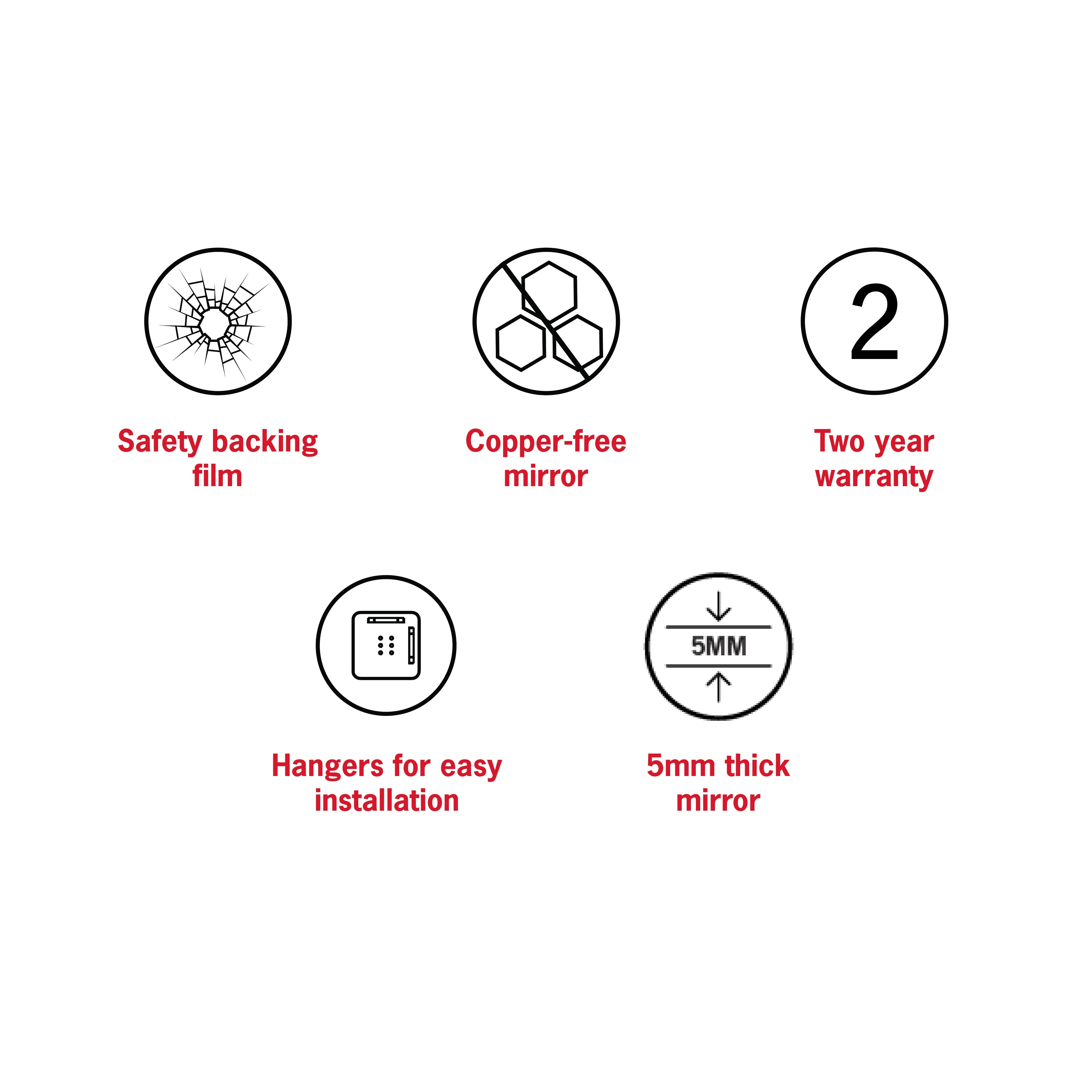 THERMOGROUP ABLAZE ROUND POLISHED EDGE MIRROR 900MM