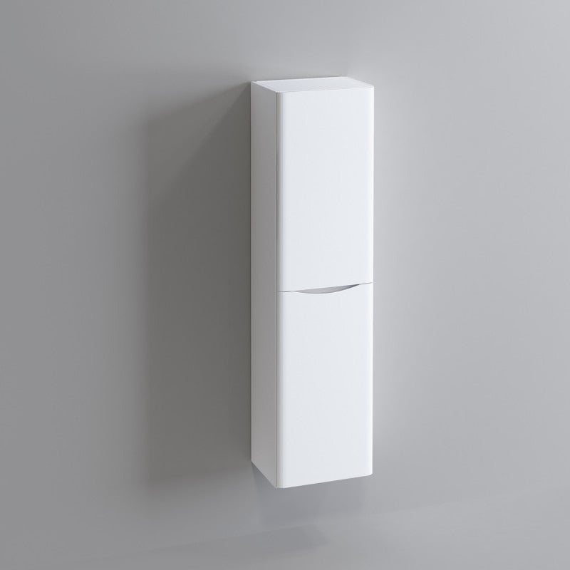 BEL BAGNO ANCONA GLOSS WHITE WALL HUNG TALL BOY 400MM X 1500MM