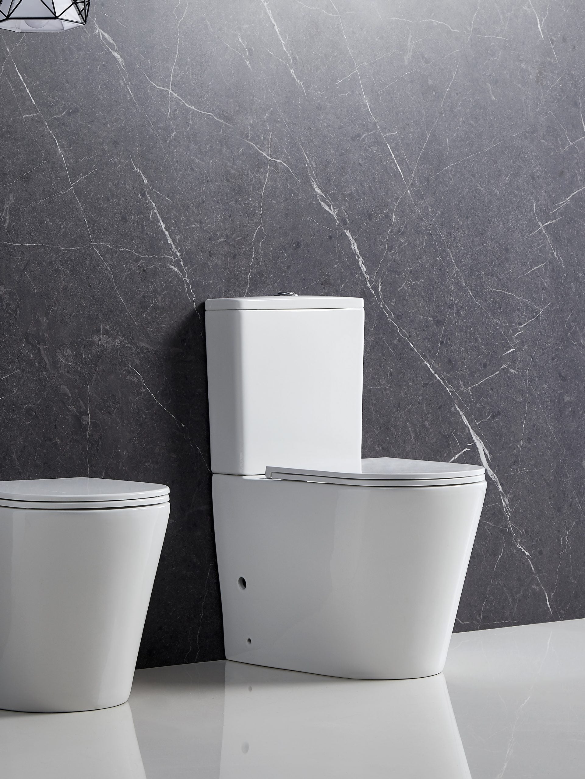 MERCIO BERLIN QUIETFLUSH RIMLESS AND TORNADO FLUSH BACK TO WALL TOILET SUITE HIGH GLOSS WHITE