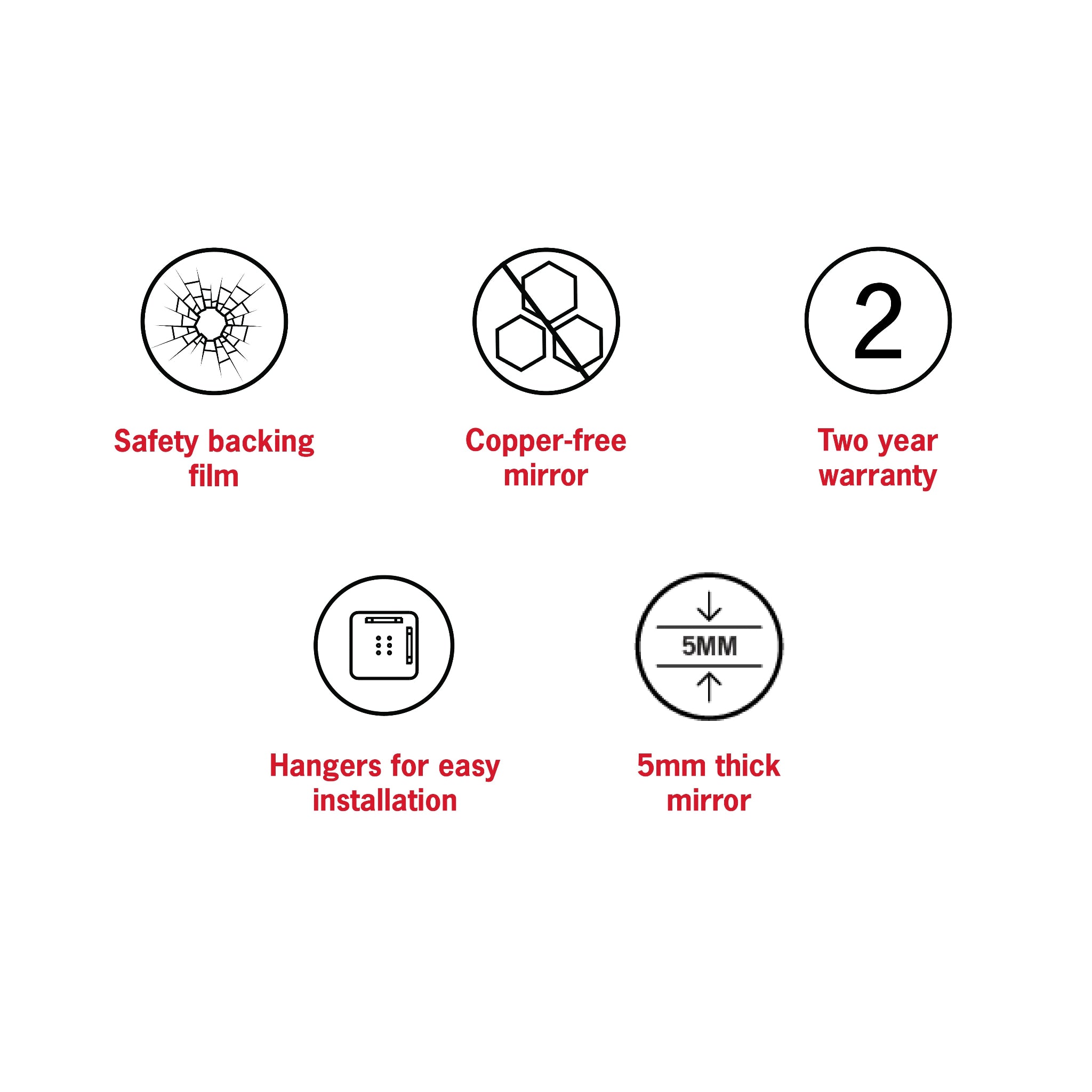 THERMOGROUP ABLAZE SQUARE POLISHED EDGE MIRROR 750MM