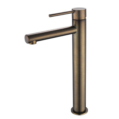 MODERN NATIONAL STAR MINI HIGH RISE TALL BASIN MIXER 308MM ANTIQUE BRASS