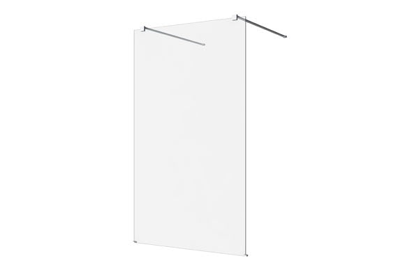 DECINA M-SERIES FRAMELESS FREESTANDING PANEL CLEAR GLASS BRUSHED NICKEL