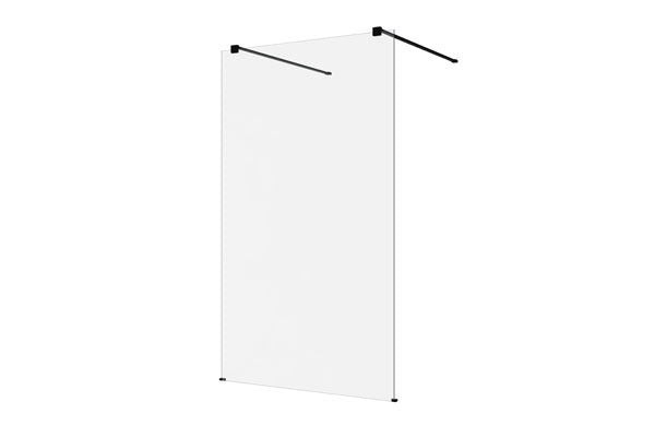 DECINA M-SERIES FRAMELESS FREESTANDING PANEL CLEAR GLASS BLACK