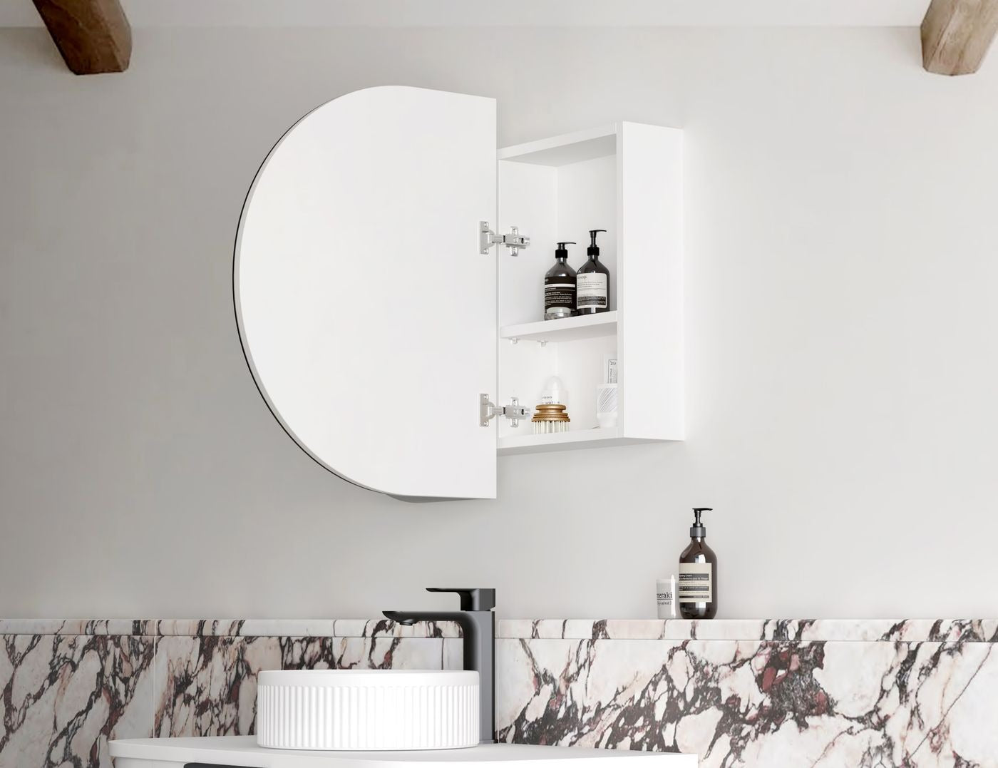 OTTI BONDI MATTE WHITE LED SHAVING CABINET 900MM