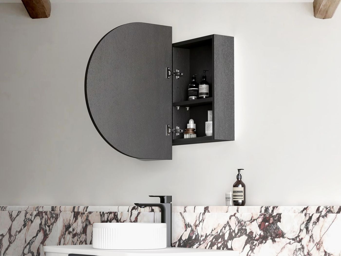 OTTI BONDI BLACK OAK LED SHAVING CABINET 900X600MM