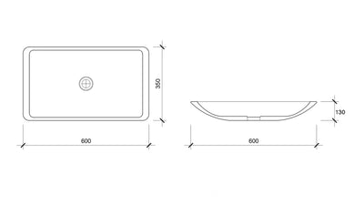 VEROTTI EMPIRE ABOVE COUNTER CONCRETE BASIN MATTE GREY 600MM