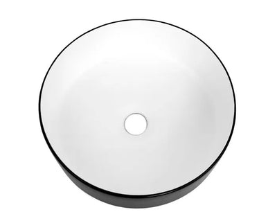 INSPIRE RADIUS ROUND BASIN MATTE WHITE AND BLACK 355MM