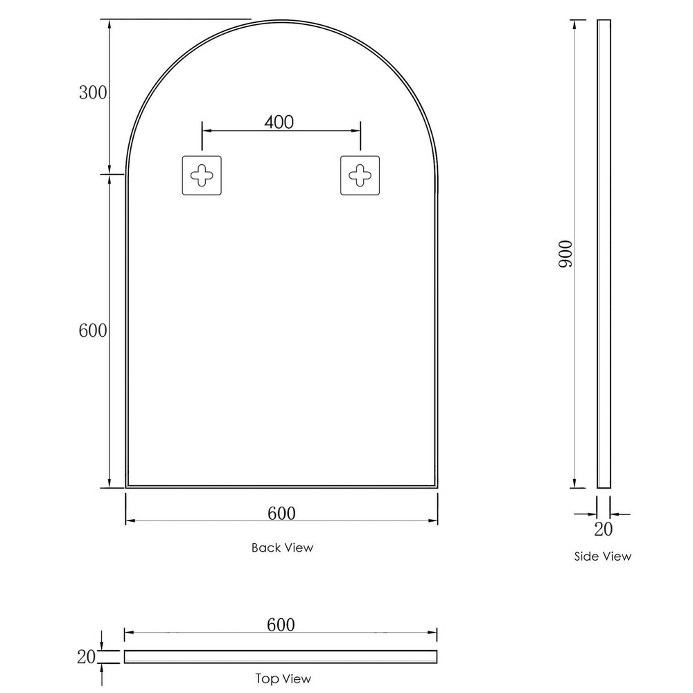 OTTI ARCHIE METAL FRAMED MIRROR GOLD 600X900MM