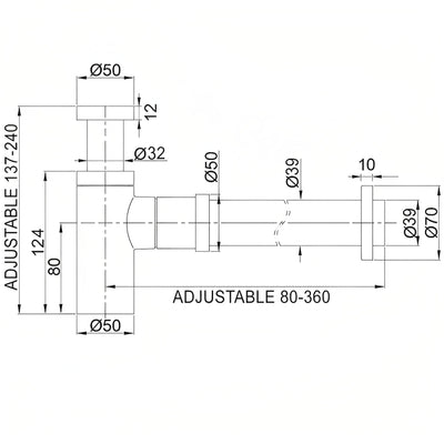 INSPIRE BOTTLE TRAP RN MATTE BLACK 400MM