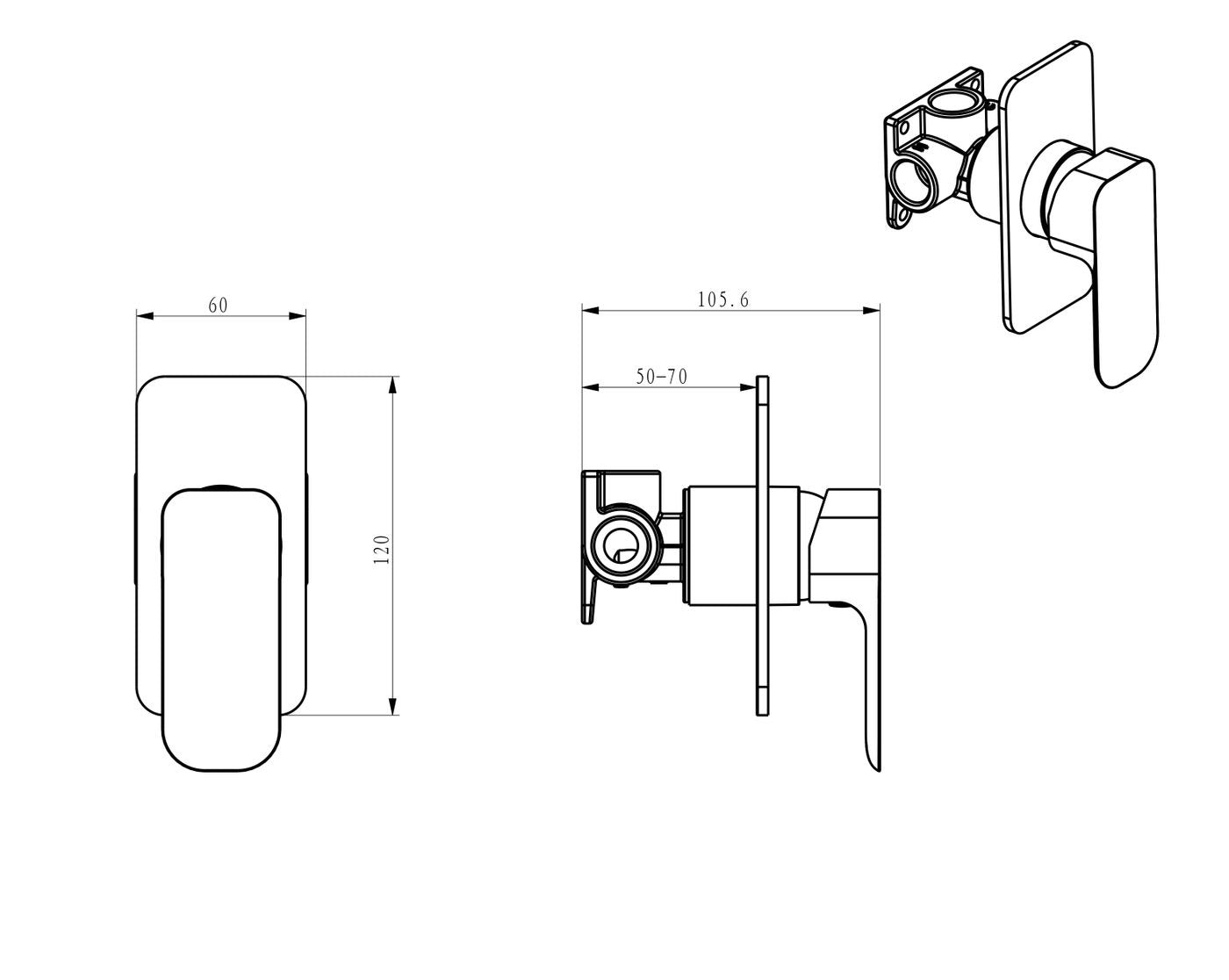 OSKAR SHOWER WALL MIXER CHROME