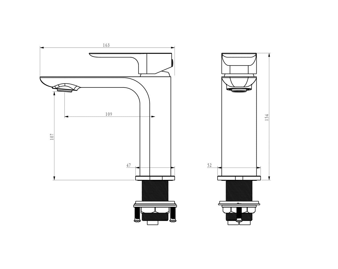 OSKAR BASIN MIXER 154MM MATTE BLACK