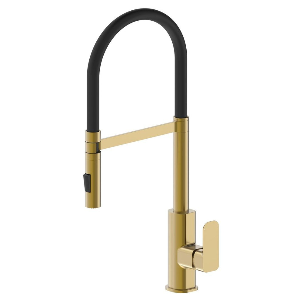 OSKAR PULL OUT SINK MIXER 565MM BRUSHED GOLD