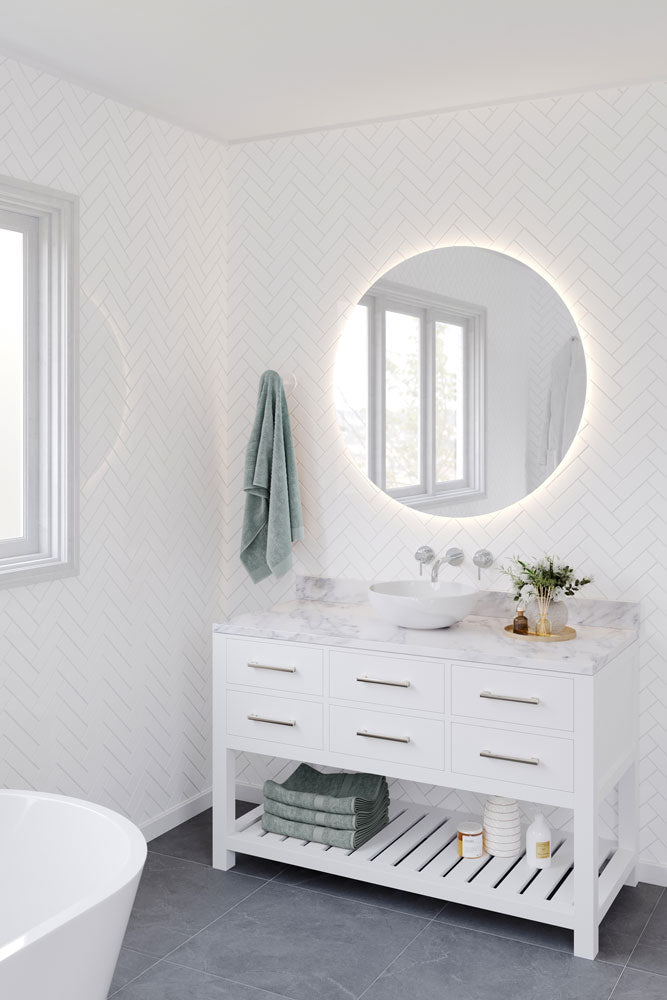 TURNER HASTINGS FINO ROUND ABOVE COUNTER FIRECLAY BASIN GLOSS WHITE 380MM