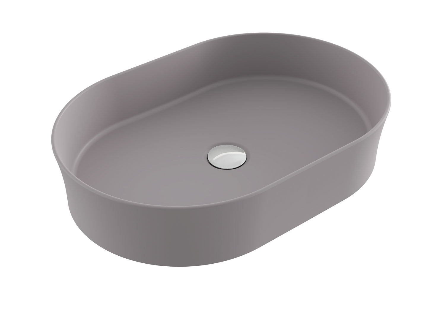 TURNER HASTINGS FINO OVAL ABOVE COUNTER FIRECLAY BASIN MATTE GREY 549MM