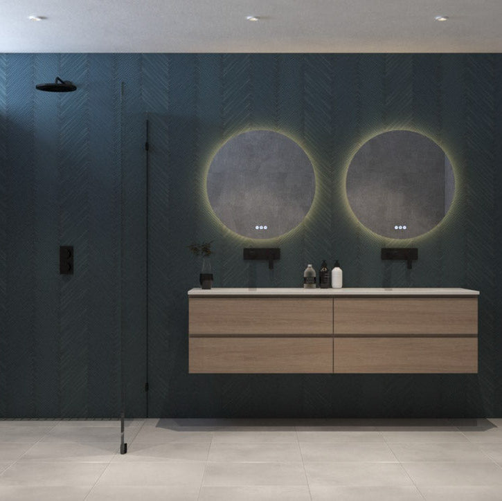 RADIANT HEATING FLESS FRAMELESS OLËK LED MIRROR 1000MM