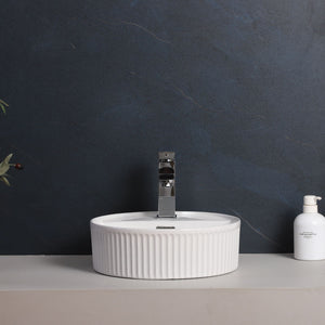 INFINITY ABOVE COUNTER CERAMIC BASIN GLOSS WHITE 280MM