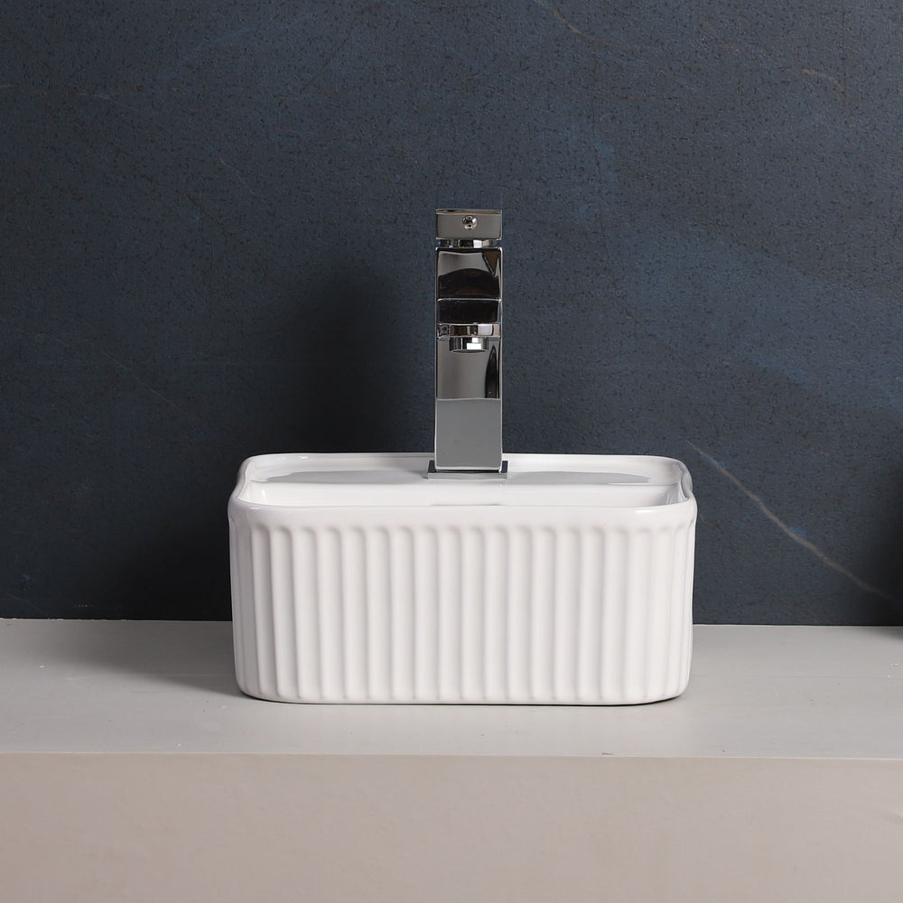 INFINITY ABOVE COUNTER CERAMIC BASIN GLOSS WHITE 275MM