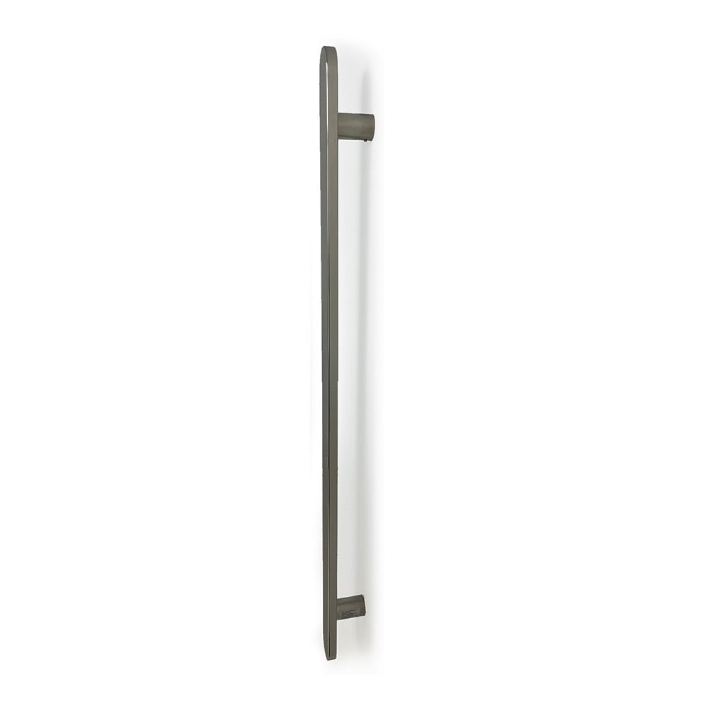 RADIANT HEATING VERTICAL FLAT BAR HEATED SINGLE TOWEL RAIL MIRROR POLISHED 930MM