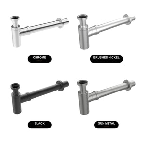 Gareth Ashton Poco bottle trap in Chrome, Brushed Nickel, Black and Gun Metal