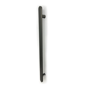 RADIANT HEATING VERTICAL FLAT BAR HEATED SINGLE TOWEL RAIL GUN METAL GREY 930MM