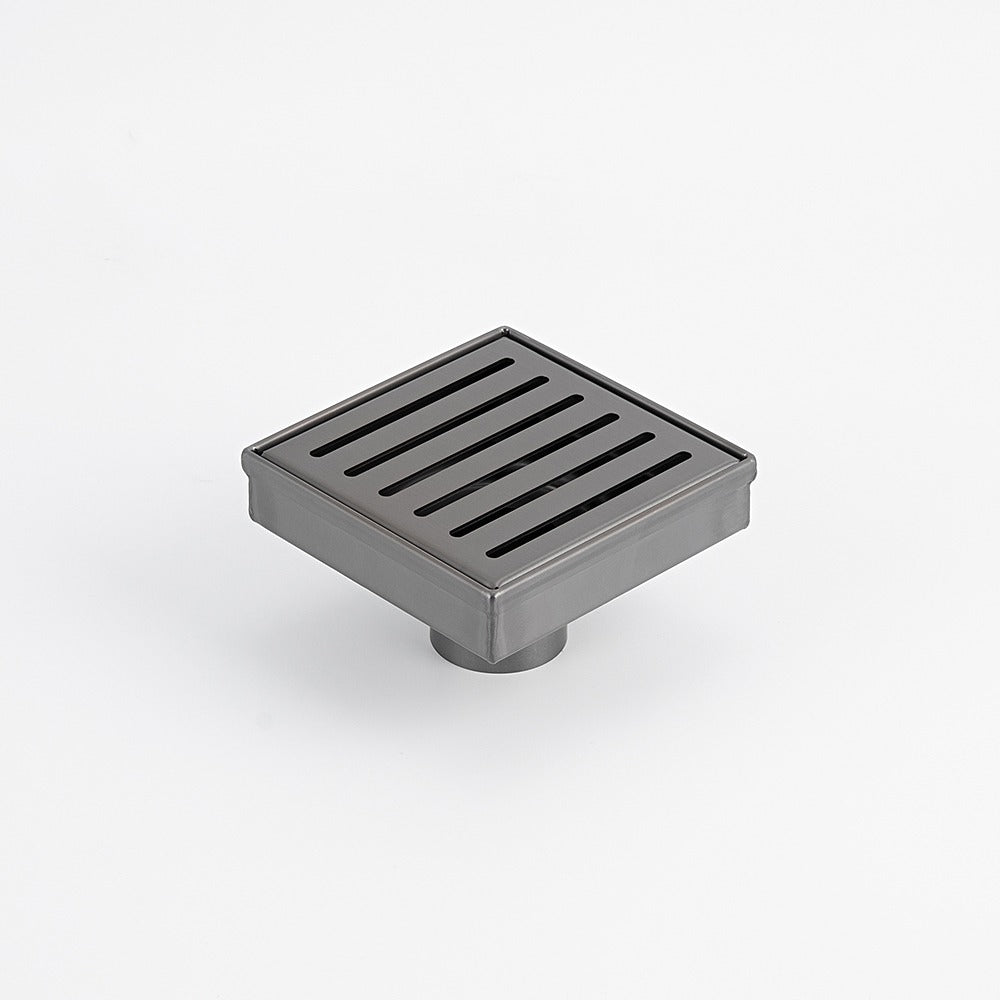 RADIANT HEATING SQUARE SLOTTED FLOOR GRATE GUN METAL GREY 100MM