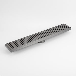 Radiant Heating Linear Slotted Floor Grate Gun Metal Grey