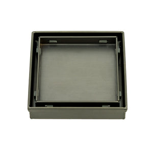 Radiant Heating Square Tile Insert Floor Grate 100mm Gun Metal Grey