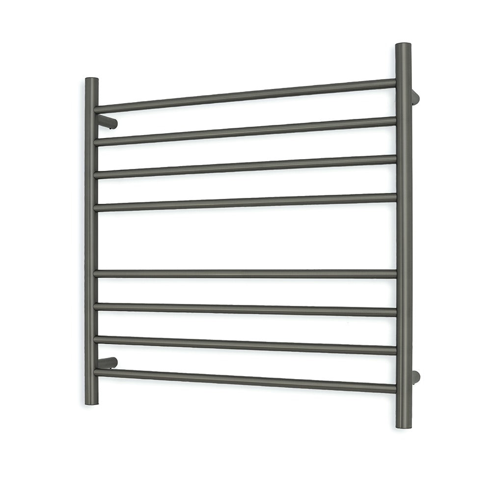 RADIANT HEATING 8-BARS ROUND HEATED TOWEL RAIL GUN METAL GREY 750MM