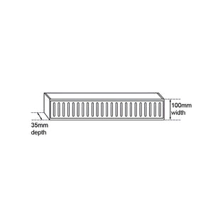 AQUAPERLA EZY FLOW FLOOR GRATE BRUSHED GOLD 100X35MM