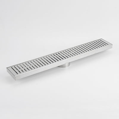 RADIANT HEATING LINEAR SLOTTED FLOOR GRATE BRUSHED SATIN 1000MM