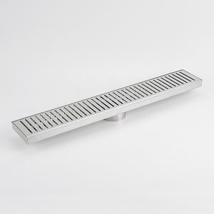 RADIANT HEATING LINEAR SLOTTED FLOOR GRATE BRUSHED SATIN (AVAILABLE IN 600MM, 700MM, 800MM AND 900MM)