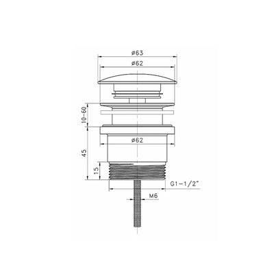 INSPIRE UNIVERSAL POP-UP MUSHROOM WASTE GLOSS WHITE 32MM