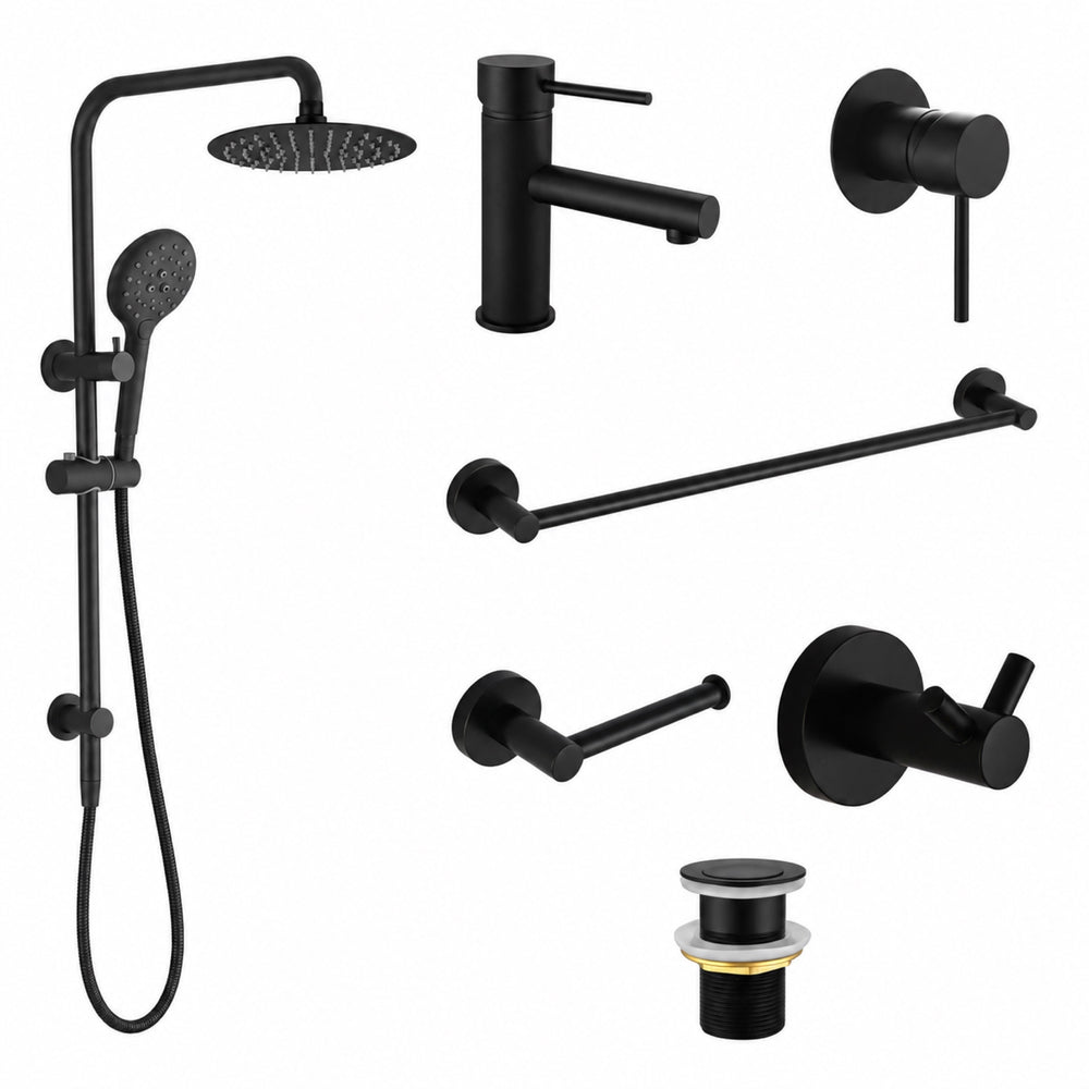 HELLYCAR IDEAL COMPLETE BATHROOM BUNDLE MATTE BLACK
