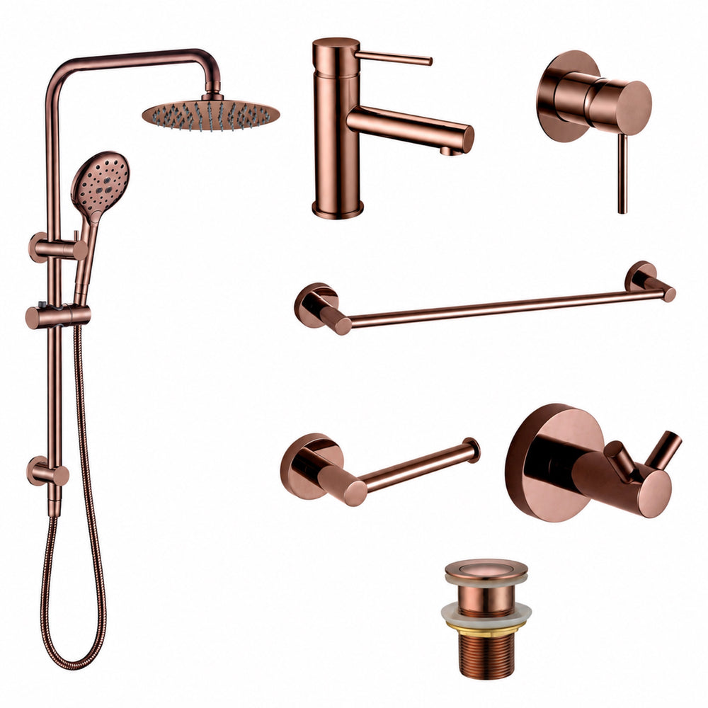 HELLYCAR IDEAL COMPLETE BATHROOM BUNDLE ROSE GOLD