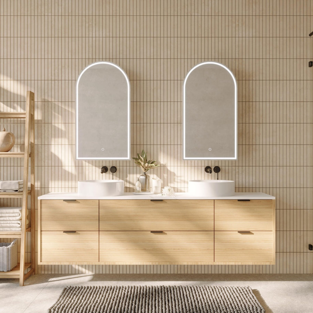 REMER BLANCA FRAMELESS WHITE LED SHAVING CABINET 500X900MM