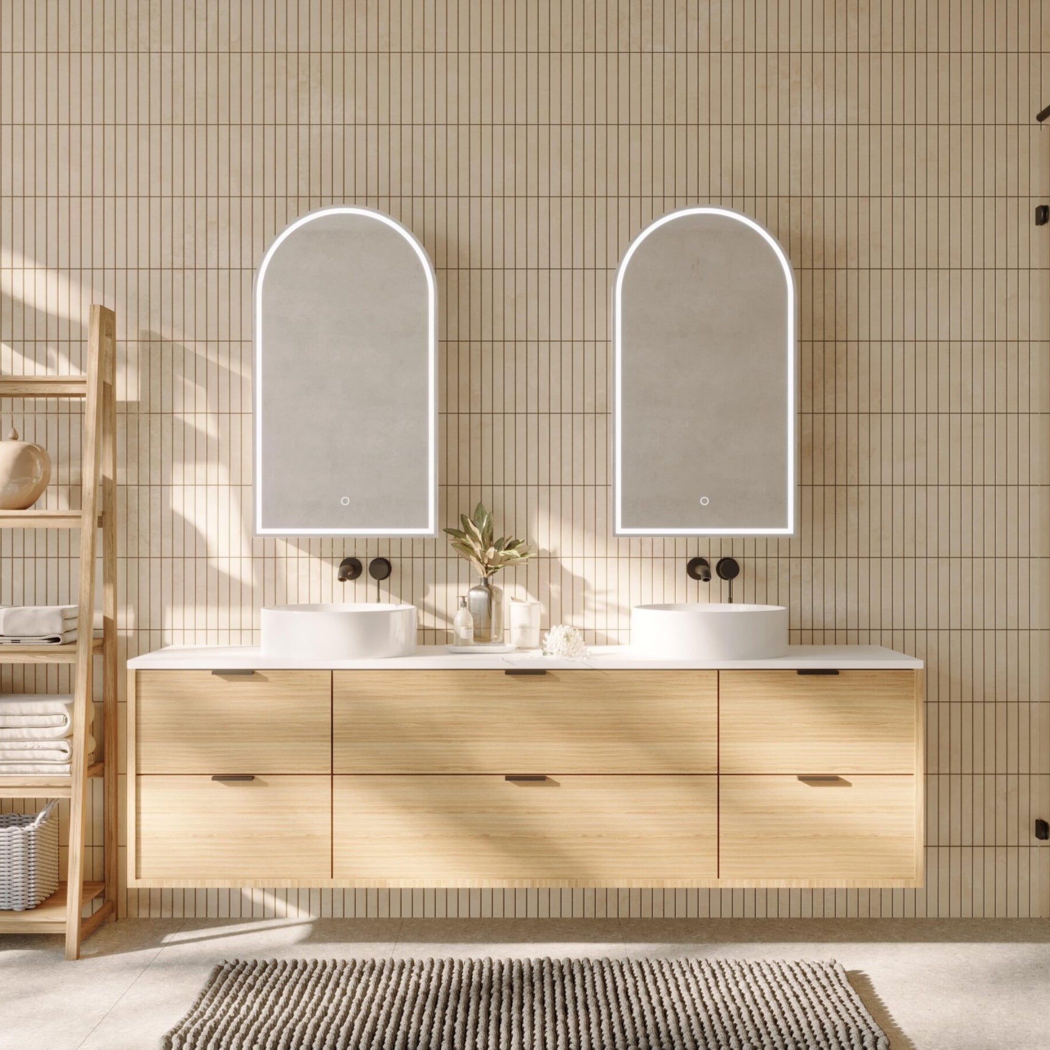 REMER BLANCA FRAMELESS WHITE LED SHAVING CABINET 500X900MM