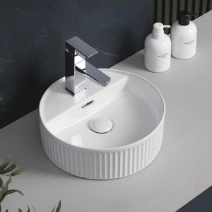 INFINITY ABOVE COUNTER CERAMIC BASIN GLOSS WHITE 280MM