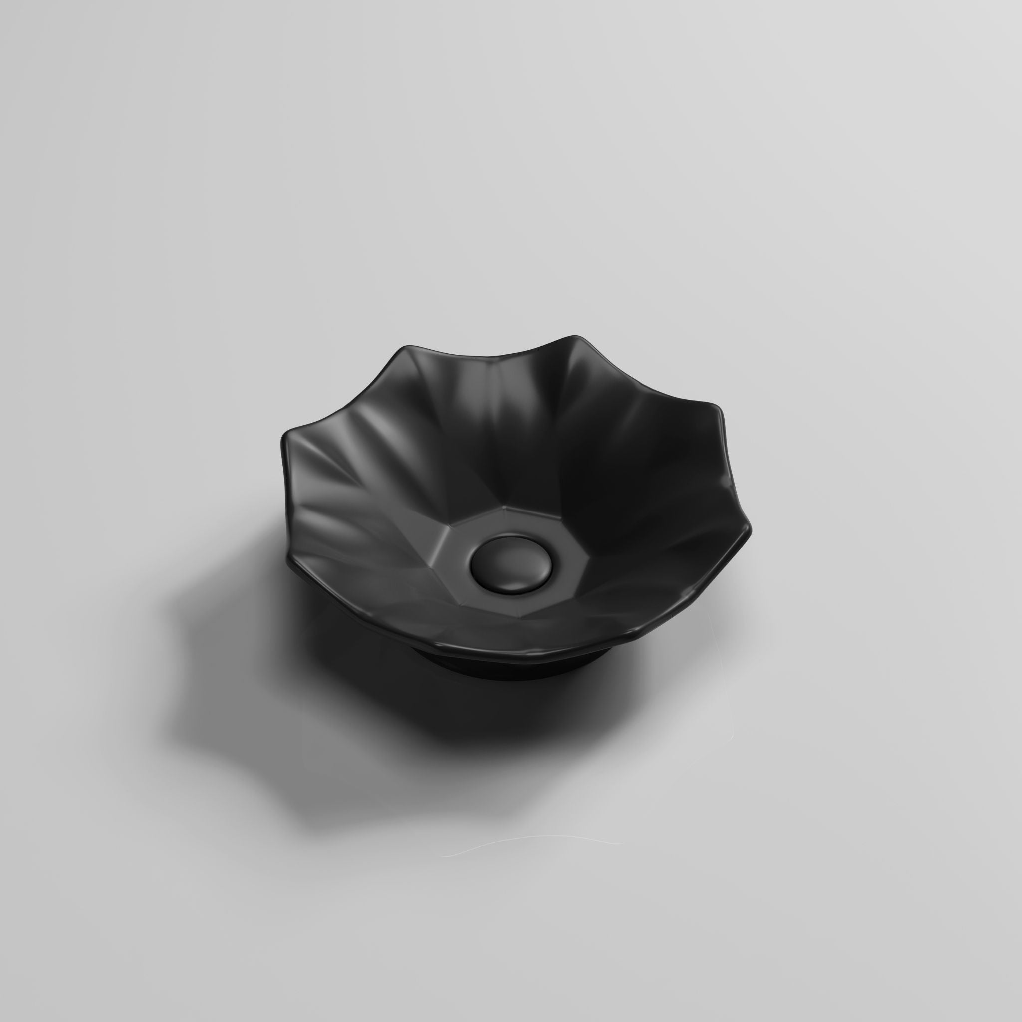 INFINITY ABOVE COUNTER CERAMIC BASIN MATTE BLACK 410MM