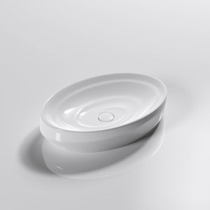 INFINITY ABOVE COUNTER CERAMIC BASIN GLOSS WHITE 600MM