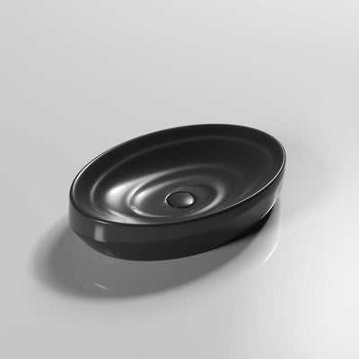 INFINITY ABOVE COUNTER CERAMIC BASIN MATTE BLACK 600MM
