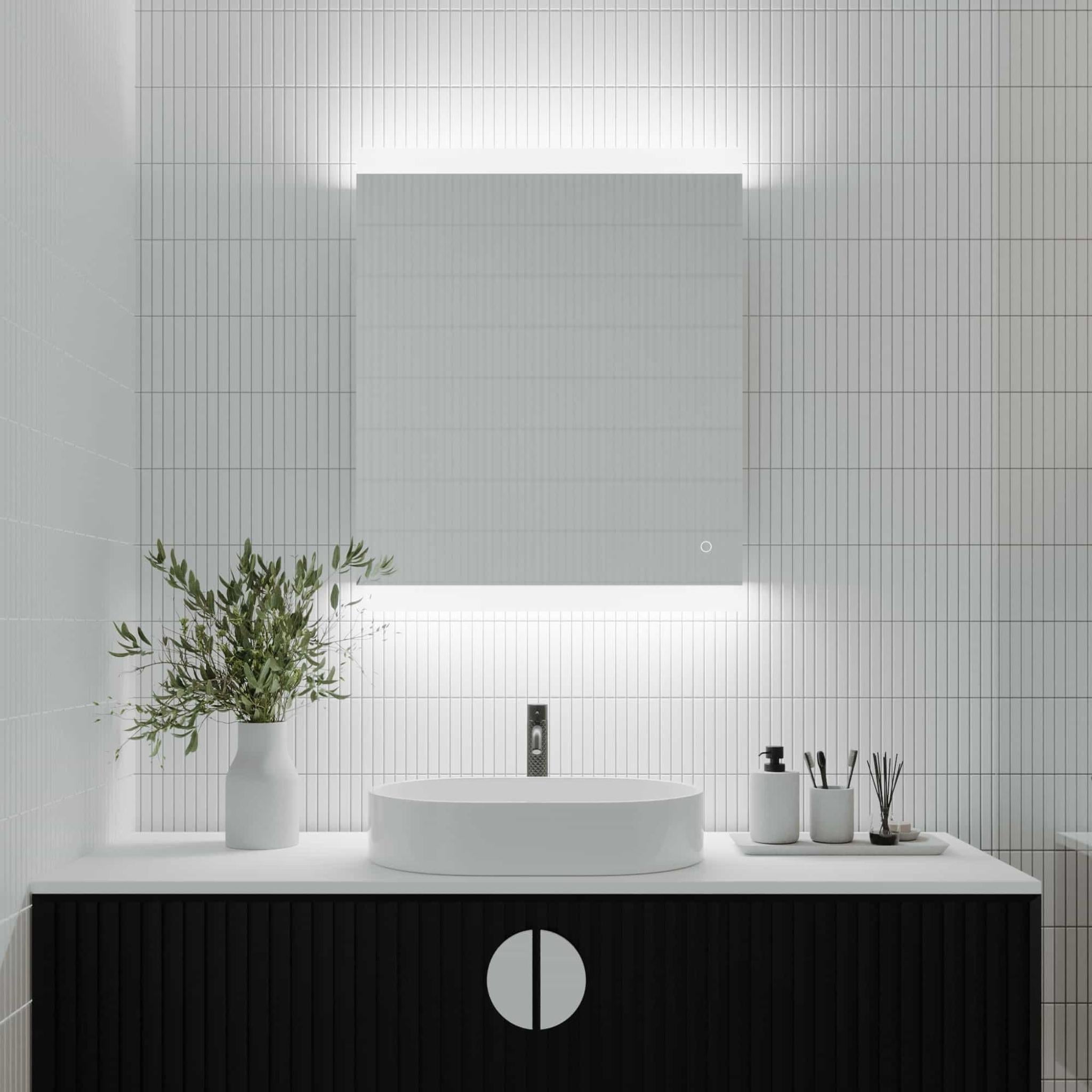 REMER MIRO RECTANGLE FRAMELESS LED MIRROR WITH DEMISTER 750X900MM