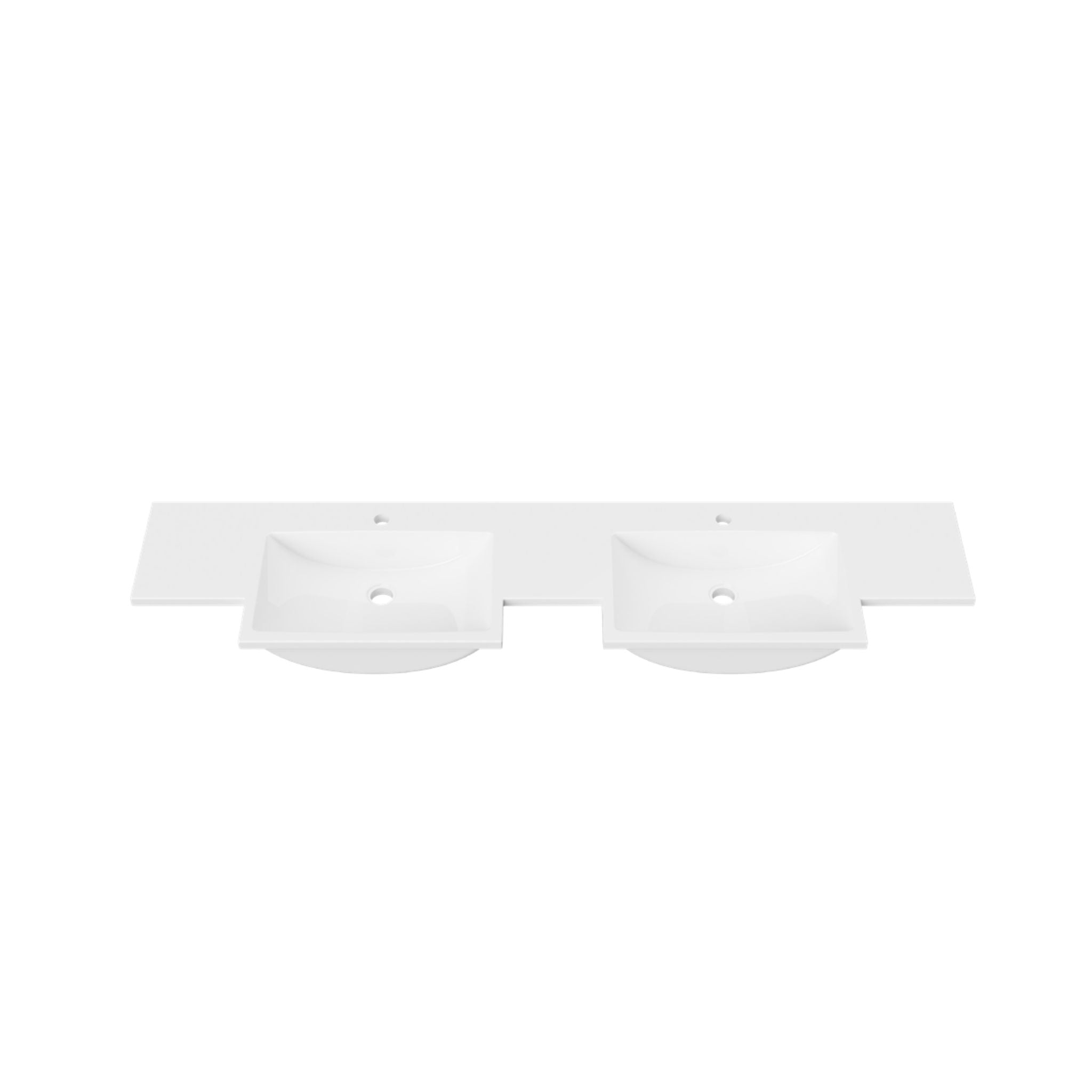 DUROCLASS MONACO FORWARD GLOSS WHITE DOUBLE BOWL SEMI-RECESSED VANITY TOP (AVAILABLE IN 1500MM AND 1800MM)