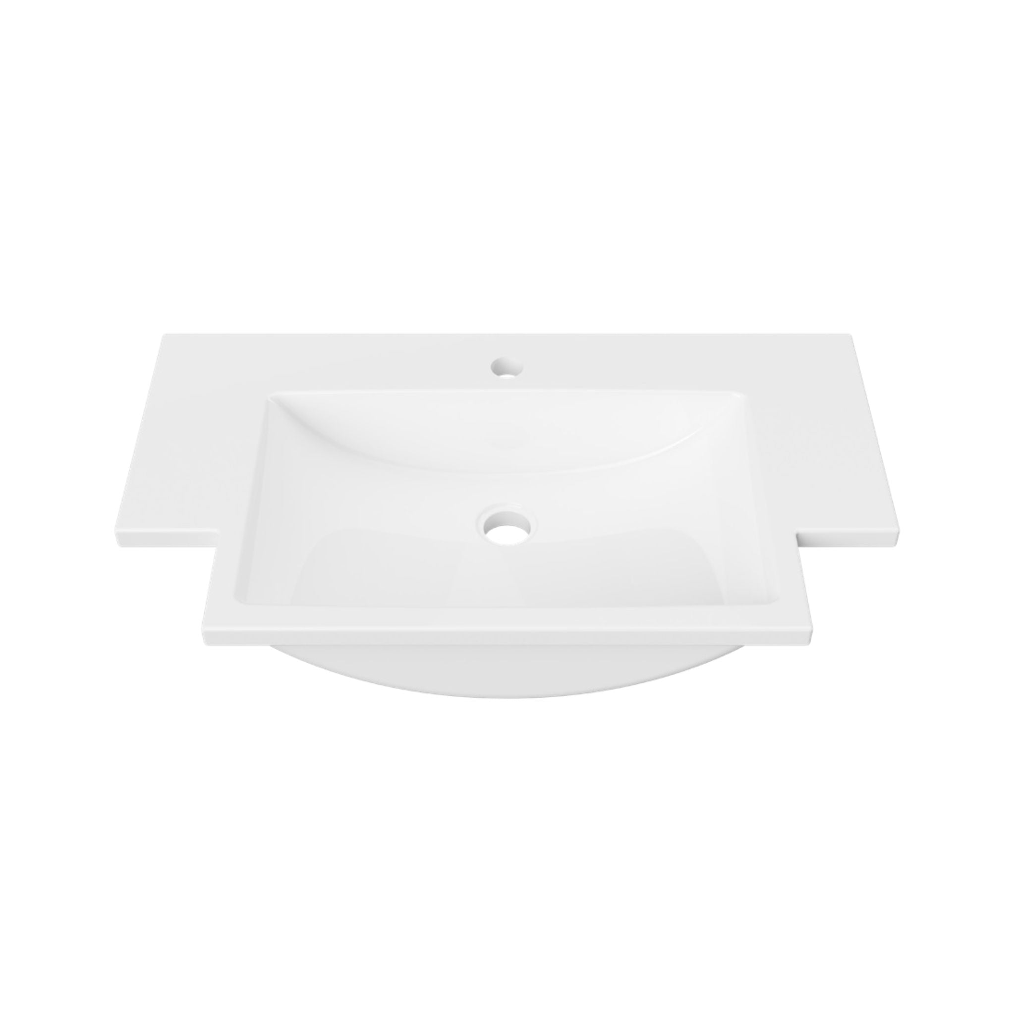 DUROCLASS MONACO FORWARD GLOSS WHITE SINGLE BOWL SEMI-RECESSED VANITY TOP (MULTIPLE SIZES AVAILABLE)