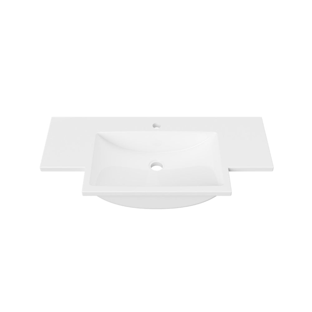 DUROCLASS MONACO FORWARD GLOSS WHITE SINGLE BOWL SEMI-RECESSED VANITY TOP (MULTIPLE SIZES AVAILABLE)