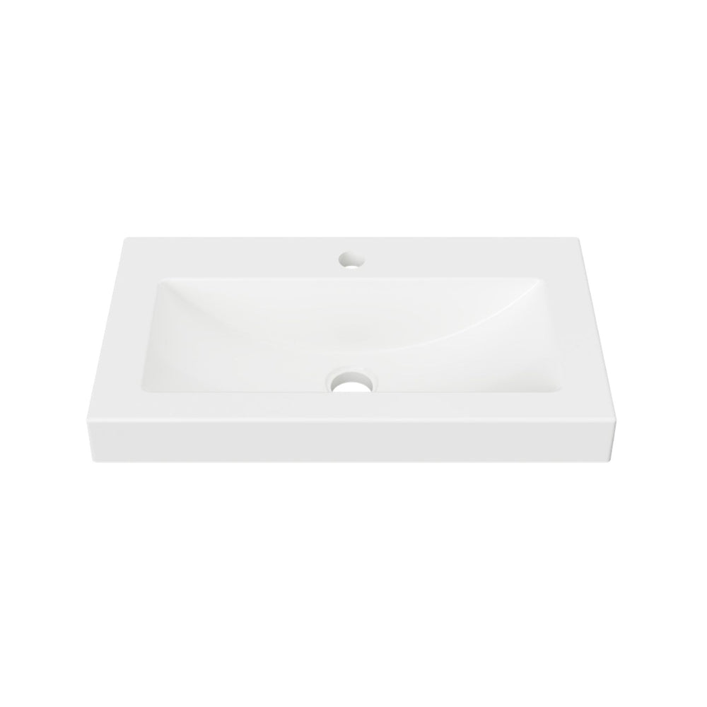 DUROCLASS MONACO GRAND ENSUITE GLOSS WHITE SINGLE BOWL UNDERMOUNT VANITY TOP (AVAILABLE IN 600MM AND 750MM)
